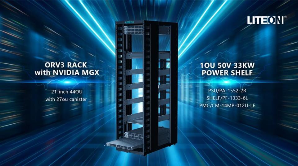 光寶科技COMPUTEX 2024攜手夥伴首度展示NVIDIA GB200 NVL72系統，助攻新世代AI伺服器生態系。（光寶科提供）
