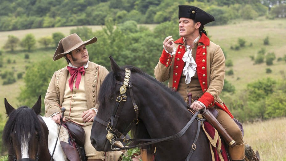 Le Fou (Josh Gad) and Gaston (Luke Evans) (Credit: Disney)