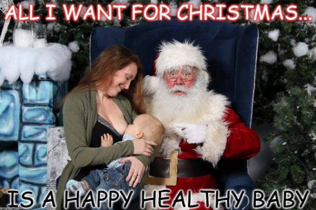 A Photo Of A Brave Mom Breastfeeding On Santas Lap Is Going Viral 