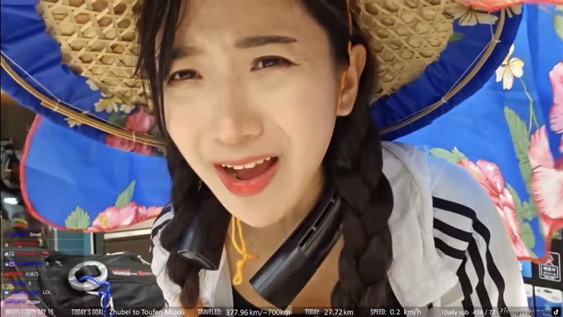 南韓直播主企鵝妹日前來台直播環島。（圖／翻攝自企鵝妹Twitch）