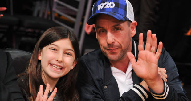 Adam Sandler with his youngest daughter, Sunny.<p>Photo by Allen Berezovsky/Getty Images</p>
