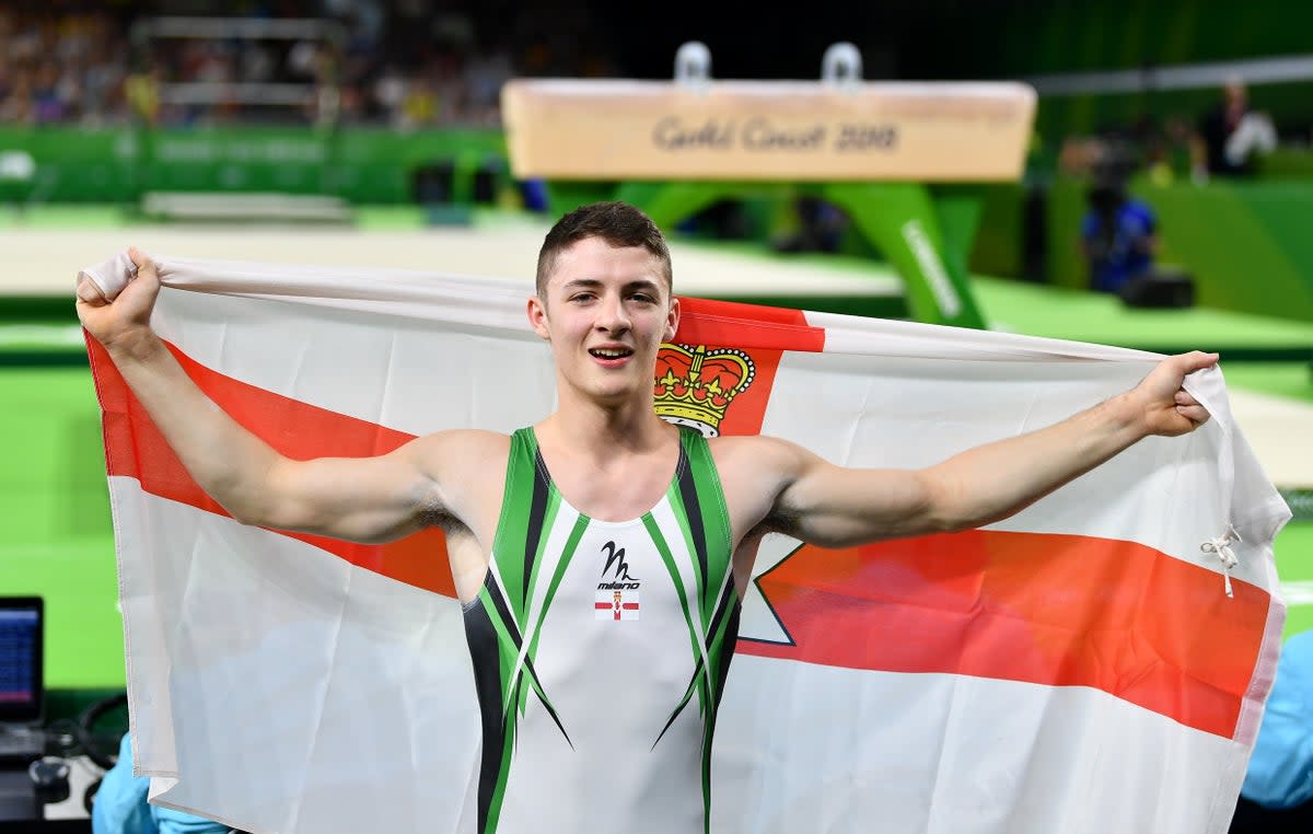 Rhys McClenaghan celebrates after winning gold for Northern Ireland at the 2018 Commonwealths in Australia (Getty Images)