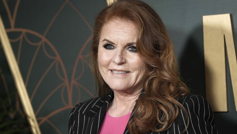 Sarah Ferguson poses for photographers upon arrival at the U.K. premiere of the film ‘Marlowe’ in London on March 16, 2023. Sarah, the Duchess of York, has been diagnosed with a malignant skin cancer that was discovered during her treatment for breast cancer, a spokesperson said.