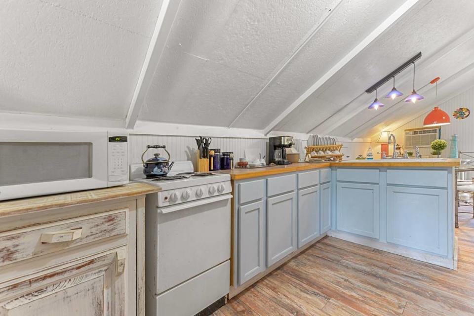 The kitchen in the upstairs apartment on the Breezy Porches property in Waveland. MS Real Estate Photography