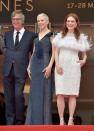 <p>The two actresses showed off their fashion skills with Michelle arriving in a spotted Louis Vuitton gown and Julianne wearing a feathery beaded look by Chanel.<br><i>[Photo: Getty]</i> </p>