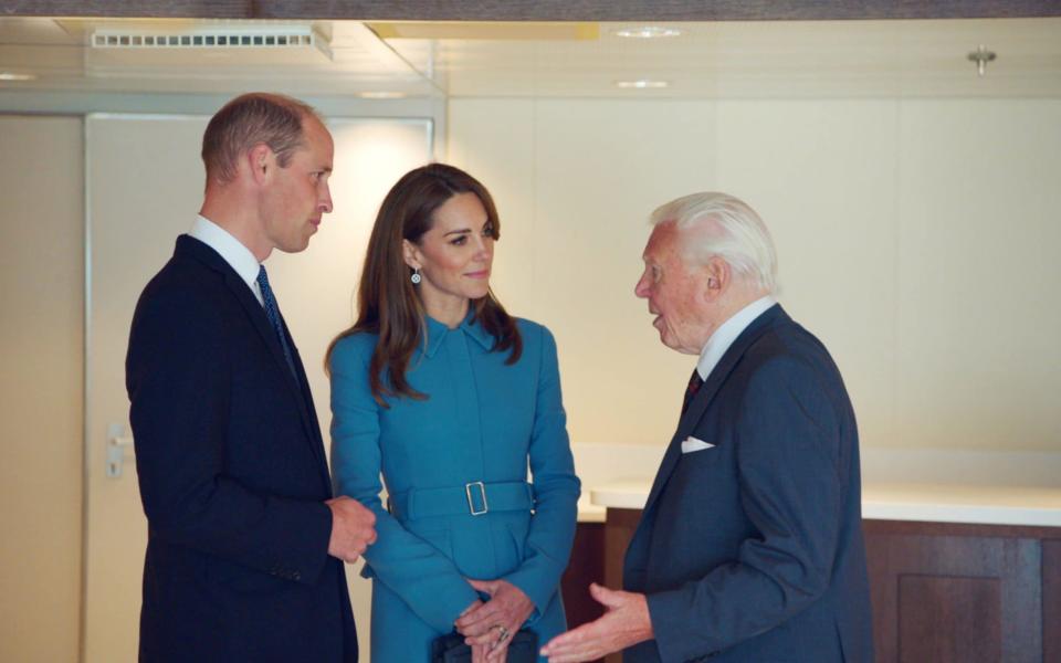 William and Kate with Sir David Attenborough - ITV