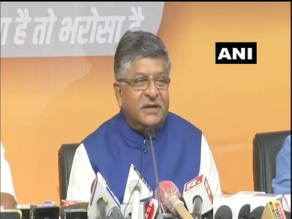 Union Telecom Minister Ravi Shankar Prasad (Photo/ANI)