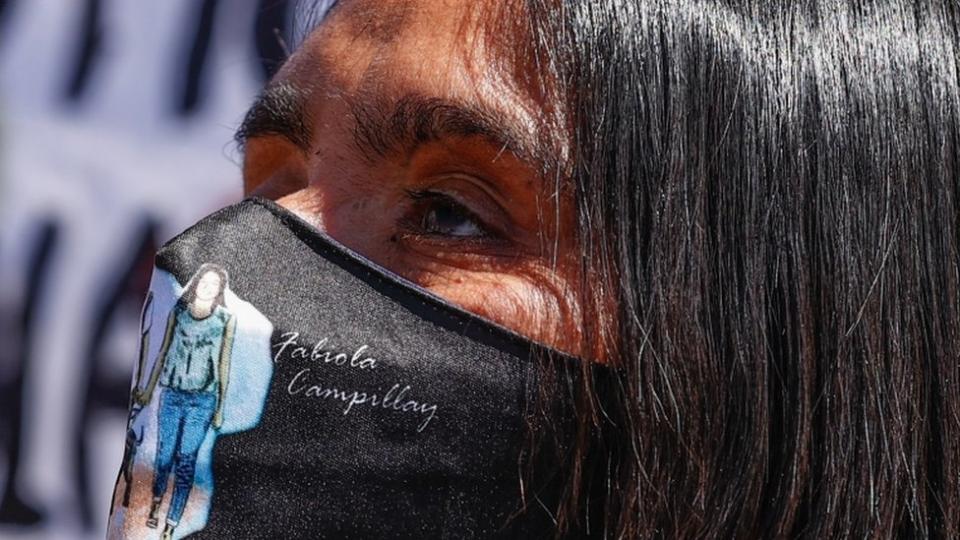 Fabiola Campilla en una de las marchas.