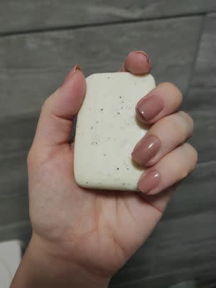 Some customers say that this infused soap has helped to clear their skin.