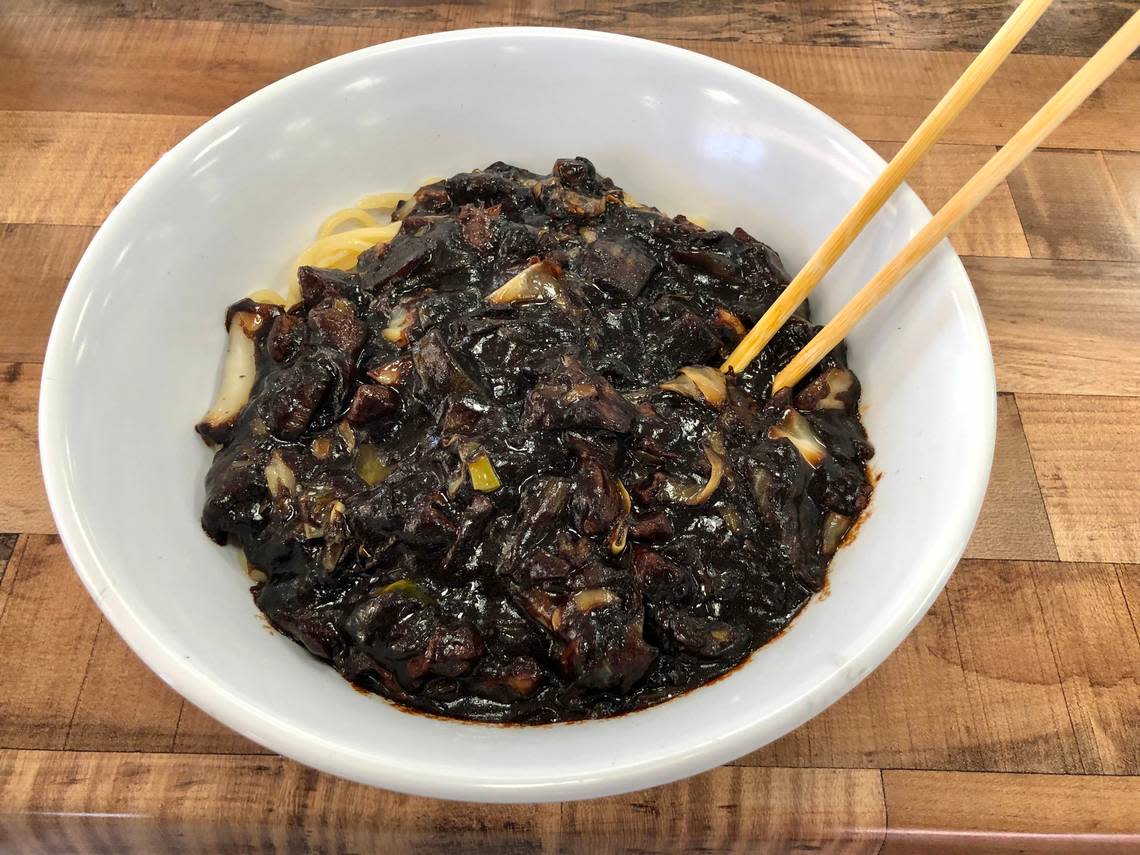 Smile Market 2 serves jajangmyeon, a Korean Chinese noodle dish with a fermented black bean sauce.