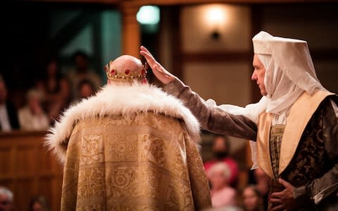 Greg Brostrom and John Harrell in RIchard III - Credit: Lindsey Walters/American Shakespeare Center