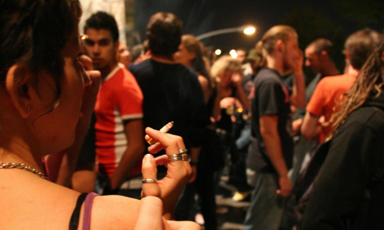 <span>‘To me, the smoking area can be the most intimate part of the club.’</span><span>Photograph: AFP/Getty Images</span>