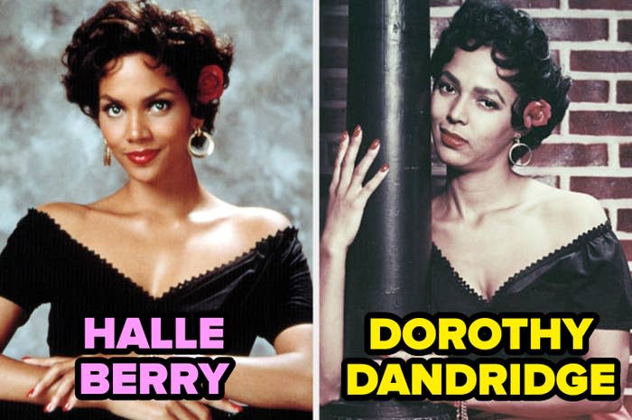 Halle Berry as Dorothy Dandridge in "Introducing Dorothy Dandridge;" Dorothy Dandridge in "Carmen Jones"