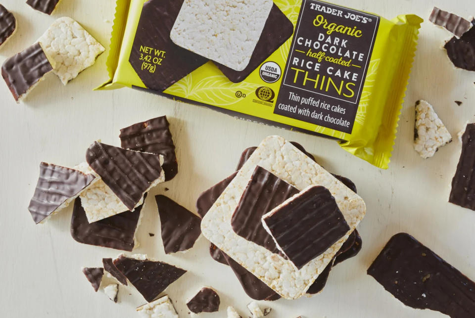 trader joes gluten-free snacks Chocolate-covered rice cake thins