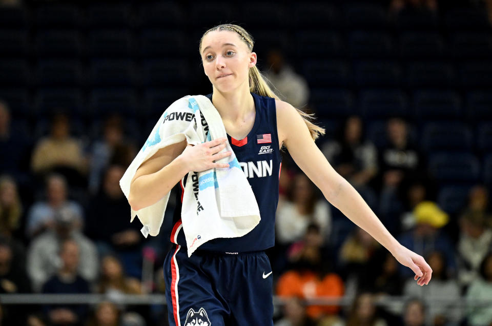 UConn's Paige Bueckers will be in the lineup for Saturday's rivalry game against Notre Dame, but plenty of other stars are sidelined. (G Fiume/Getty Images)