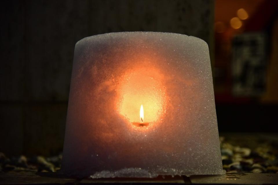 Japanese snow candle close up