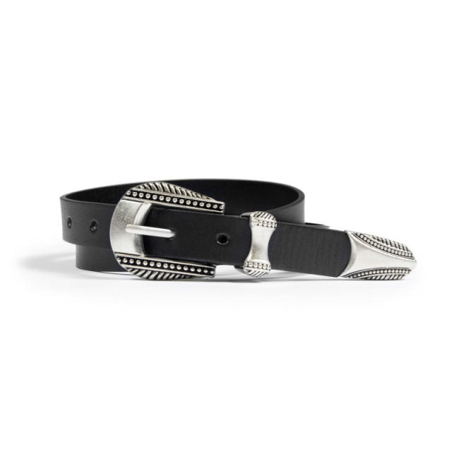 Chunky Metal Leather Belt