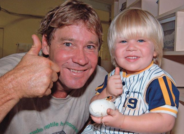 Robert Irwin shared this adorable photo of his later father to wish him a happy birthday. Source: Instagram / @robertirwinphotography