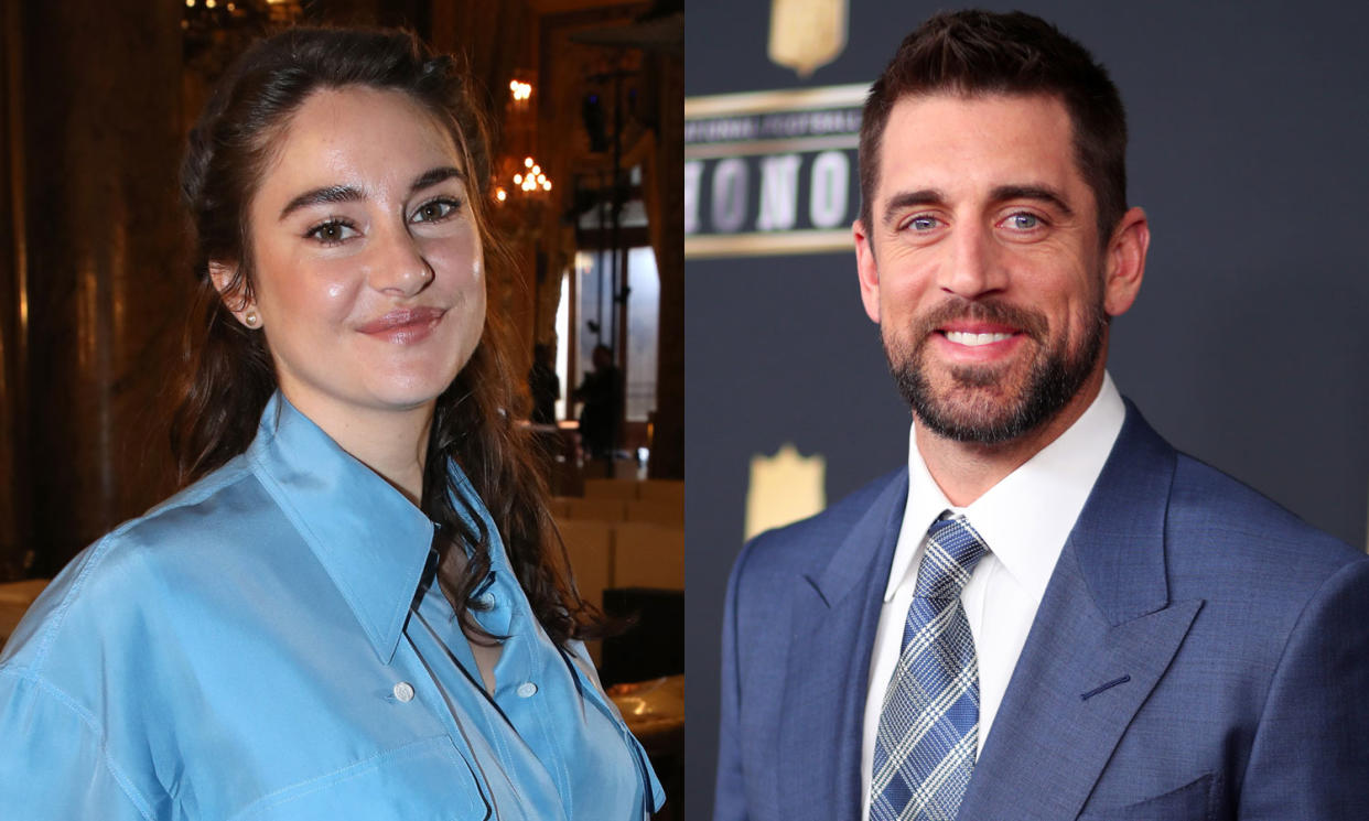 Shailene Woodley and Aaron Rodgers.  (Getty Images)