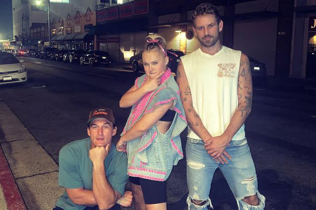 <p>JoJo Siwa/Instagram</p> From left: Tyler Cameron, JoJo Siwa and Nick Viall pose for an Instagram photo.