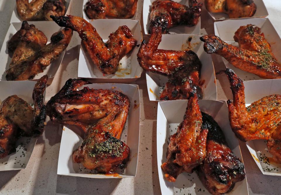 Boomerang chicken wings from The Block Bistro & Grill were part of the guest chef program during Pacers games at Gainbridge Fieldhouse in downtown Indianapolis.