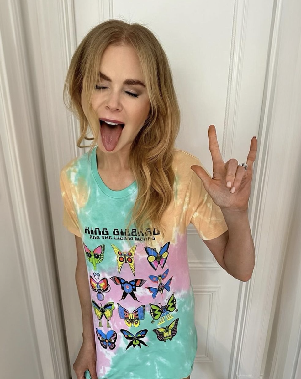 Nicole Kidman repping a King Gizzard & the Lizard Wizard shirt 