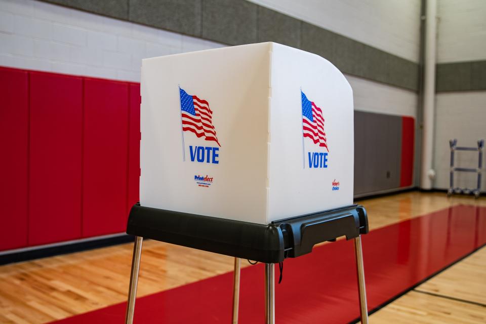 A voter's booth.