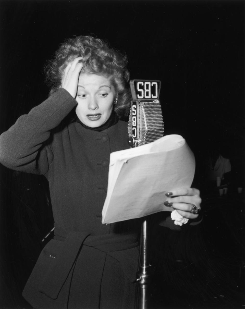 <p>The actress gives us a glimpse at her acting process while recording a CBS radio show called <em>Suspense. </em>The actress frequently worked on CBS radio broadcasts during the '40s. </p>