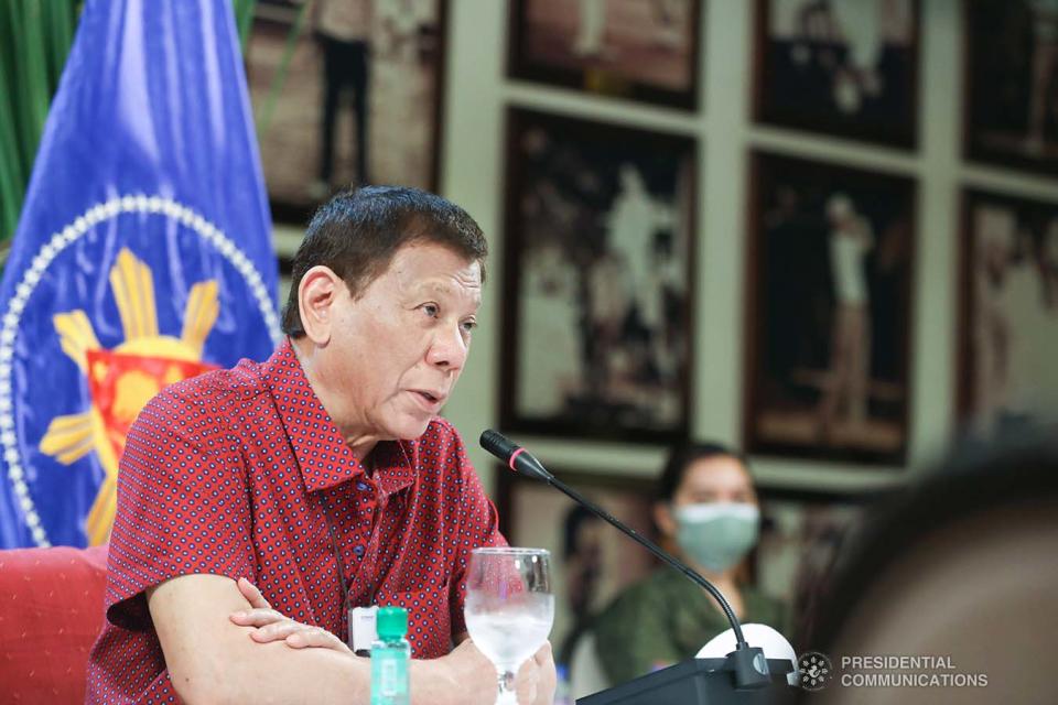 菲律賓總統杜特地表示，承擔不起與中國兵戎相見，因此「束手無策」，只能透過外交努力維護菲國南海權利。   圖：翻攝自菲律賓總統辦公室