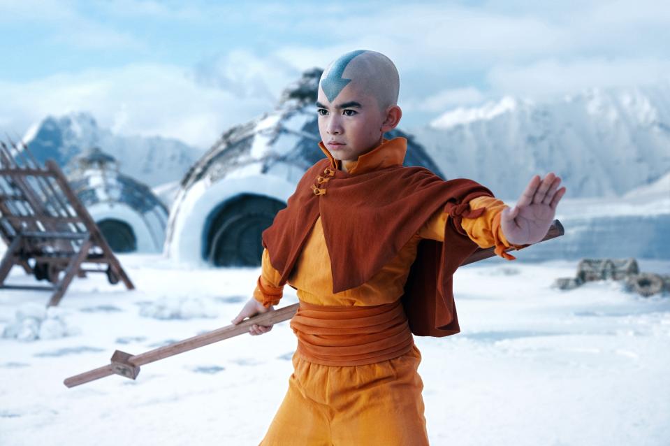 Gordon Cormier as Aang in episode 101 of Avatar: The Last Airbender