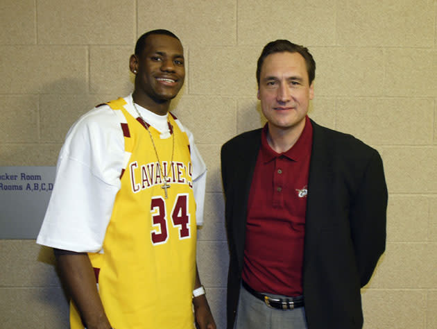 LeBron James and Jim Paxson in 2003. (Getty Images)