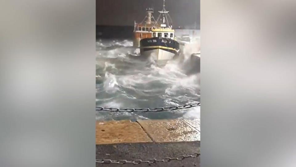 Rough seas rock boats in Dun Laoghaire harbour as Storm Isha hit the UK on Monday (Irish Coast Guard - Dun Laoghaire)