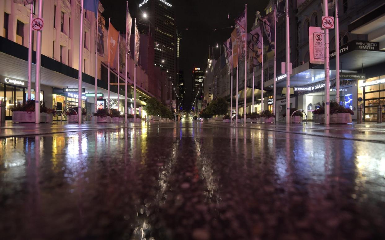 Deserted streets in Melbourne 