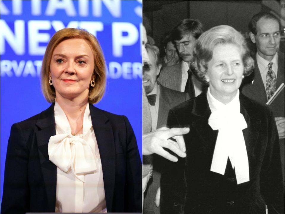 Liz Truss appeared to channel Margaret Thatcher’s style (Getty/Monty Fresco/ANL/Shutterstock)