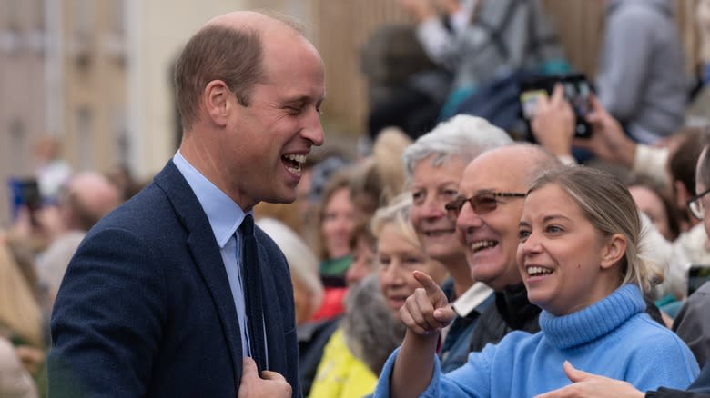 Prince William greeting crowds