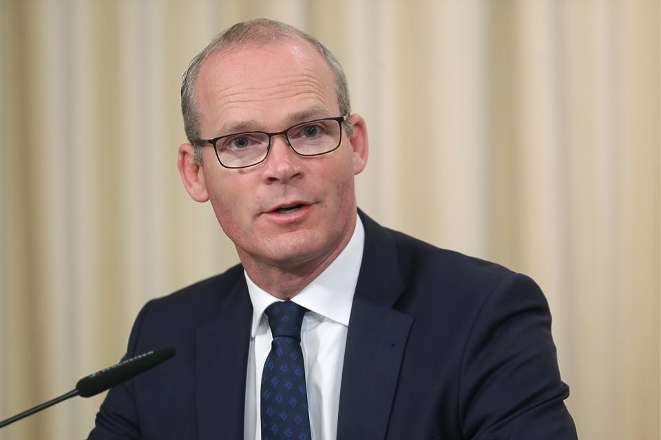 MOSCOW, RUSSIA - JULY 2, 2019: Ireland's Tanaiste and Minister for Foreign Affairs and Trade Simon Coveney at a news conference following talks with Russia's Foreign Minister Sergei Lavrov. Mikhail Japaridze/TASS (Photo by Mikhail Japaridze\TASS via Getty Images)