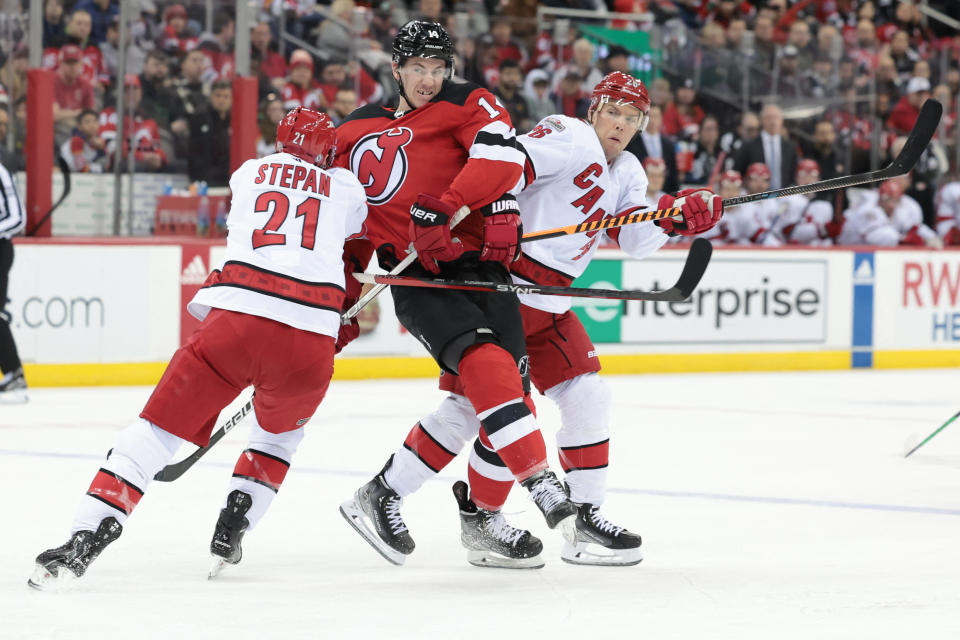 The battle between the Hurricanes and Devils could go down to the wire. (Vincent Carchietta-USA TODAY Sports)