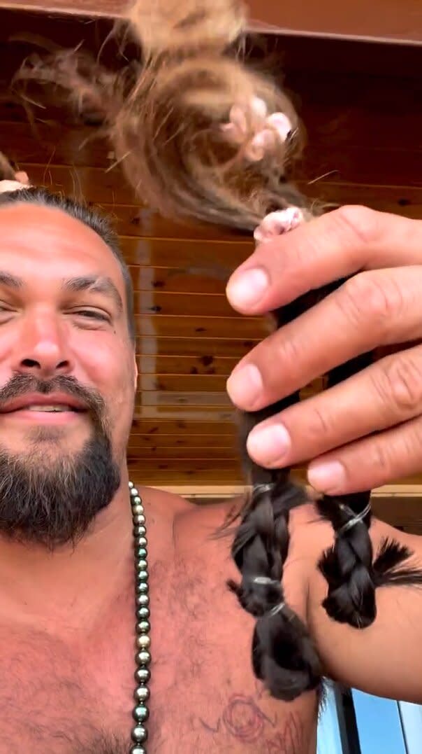 Jason Momoa Shaves Head