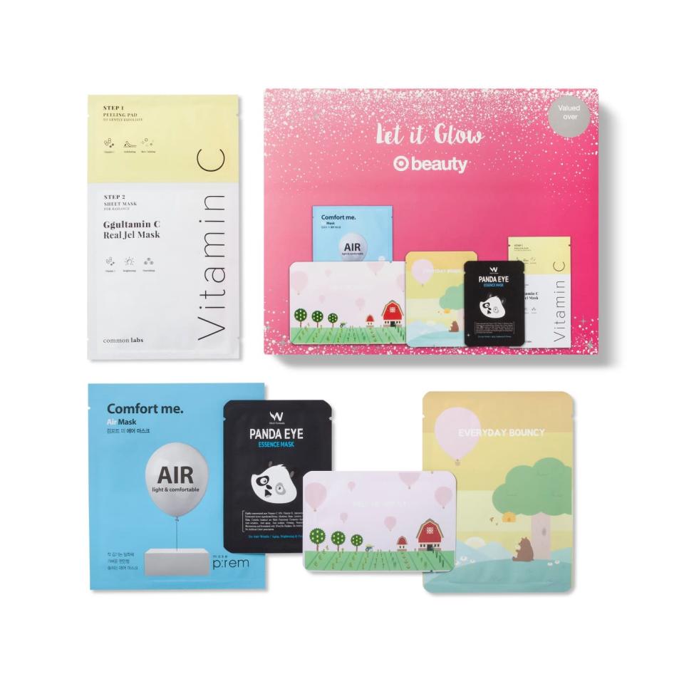 <p>Revive dull, tired skin this holiday season with the easiest beauty pick-me-up: a sheet mask. You get five different masks to brighten and hydrate skin with this refreshing set.<br><strong><a rel="nofollow noopener" href="https://fave.co/2zFBtbm" target="_blank" data-ylk="slk:Shop it" class="link rapid-noclick-resp">Shop it</a>:</strong> $15, <a rel="nofollow noopener" href="https://fave.co/2zFBtbm" target="_blank" data-ylk="slk:target.com" class="link rapid-noclick-resp">target.com</a> </p>