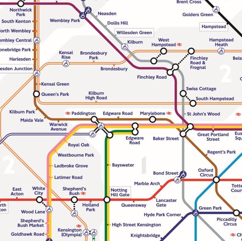 The new TfL Tube map shows easy walking-distance interchanges between stations (TfL)