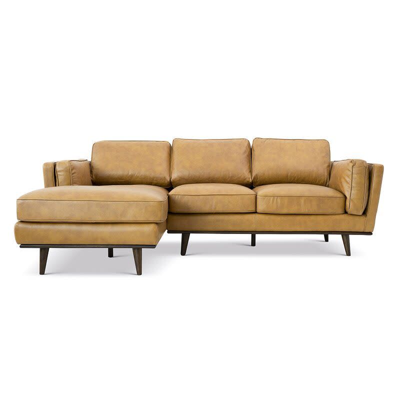 1) Marquette Genuine Leather Sofa & Chaise