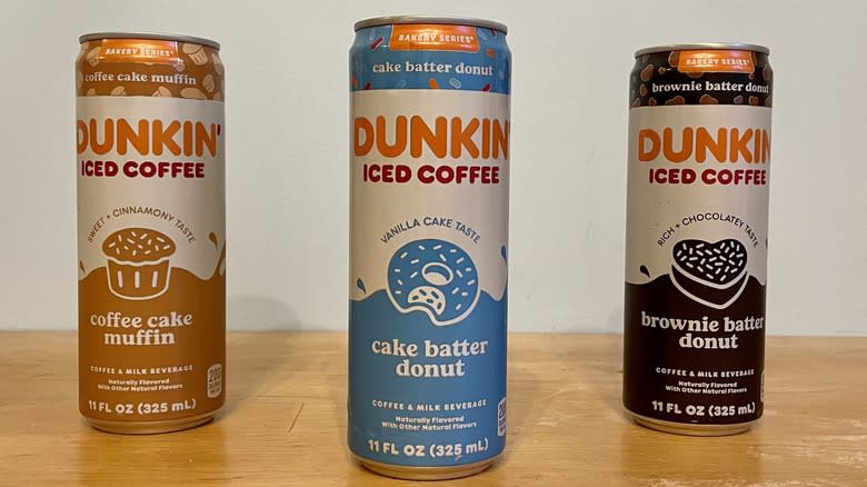 Three cans of coffee drinks