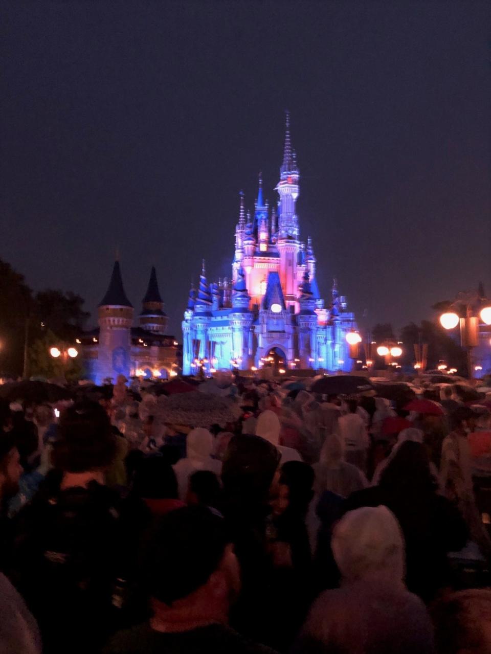 A big crowd gathers at Magic Kingdom to watch the first fireworks show since March 2020. The Walt Disney World parks closed for almost four monnths due to COVID-19 but didn't bring back the fireworks at Magic Kingdom and Epcot until July 1, 2021.