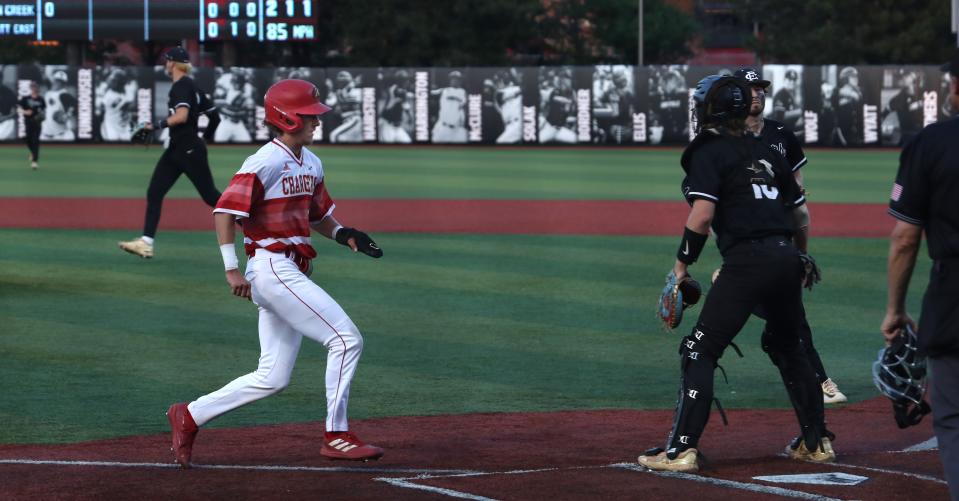 Bullitt East’s Dax Raney scores against Fern Creek in the 6th Region Championship. May 26, 2023