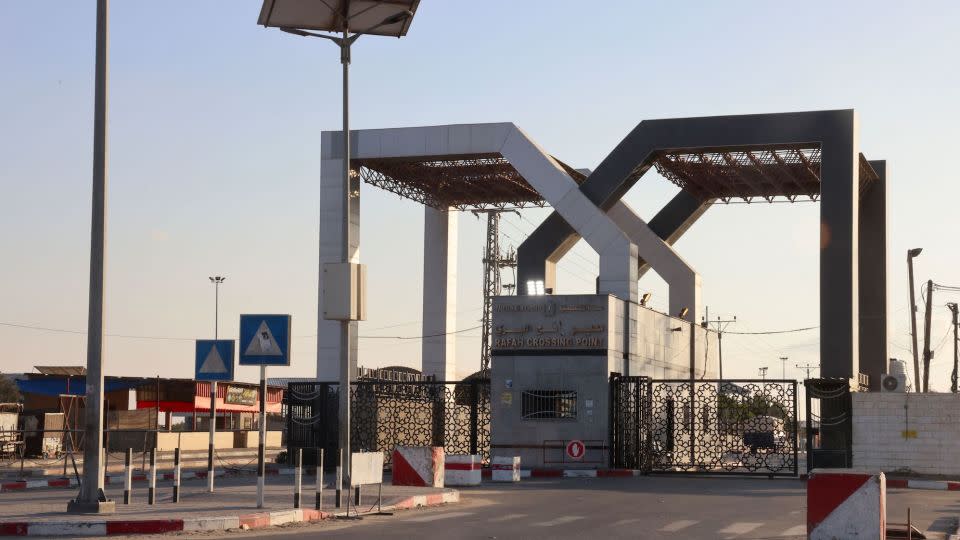 The Rafah border crossing from Gaza into Egypt is seen on October 10. - Said Khatib/AFP/Getty Images