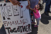 <p>People participate in a protest against recent U.S. immigration policy of separating children from their families when they enter the U.S. as undocumented immigrants, in front of a Homeland Security facility in Elizabeth, N.J., June 17, 2018. (Photo: Stephanie Keith/Reuters) </p>