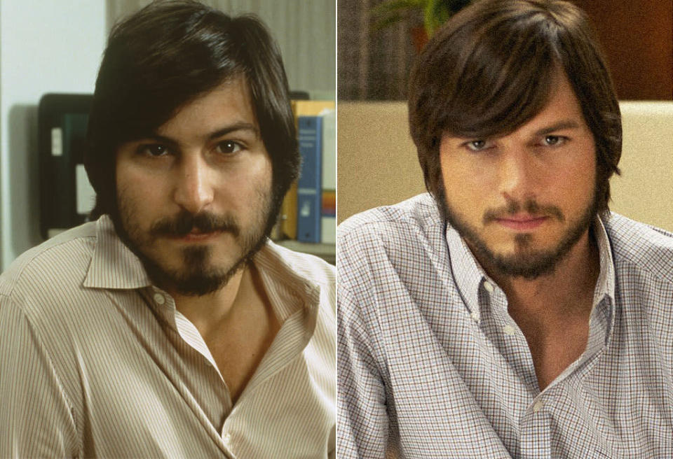 <p>Eyebrows were raised when Ashton “Dude, Where’s My Car” Kutcher was cast as Steve Jobs in Joshua Michael-Stern’s biopic that beat Danny Boyles starrier effort to the cinema by two years. You have to admit though, when it comes to physical similarities to the Apple boss, Kutcher beats Michael Fassbender by a country mile.</p>