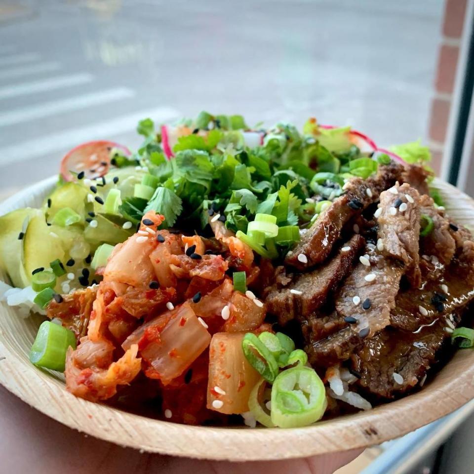 Luna’s K-Town Rice Bowl is available at The Grove in the summer and at Al’s Bar in the winter.