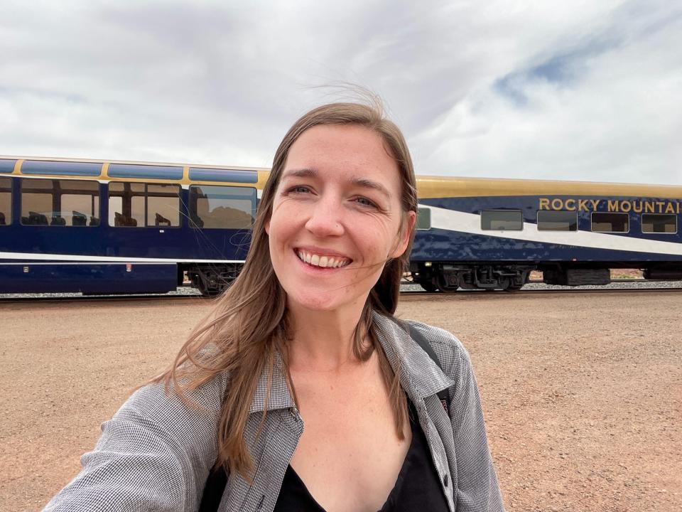 The author in Moab, Utah, where the Rocky Mountaineer's journey ended.