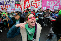 <p>Abortion rights activists gather as lawmakers are expected to vote on a bill legalizing abortion, in Buenos Aires, Argentina, Aug. 8, 2018. (Photo: Marcos Brindicci/Reuters) </p>